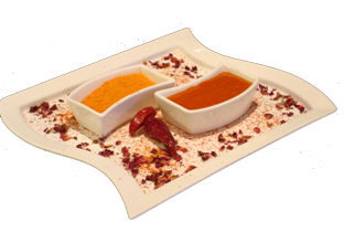 Маринад красно-оранжевого цвета. Фруктово-острый вкус