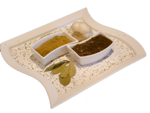 Маринад темно-зеленого цвета с травами.